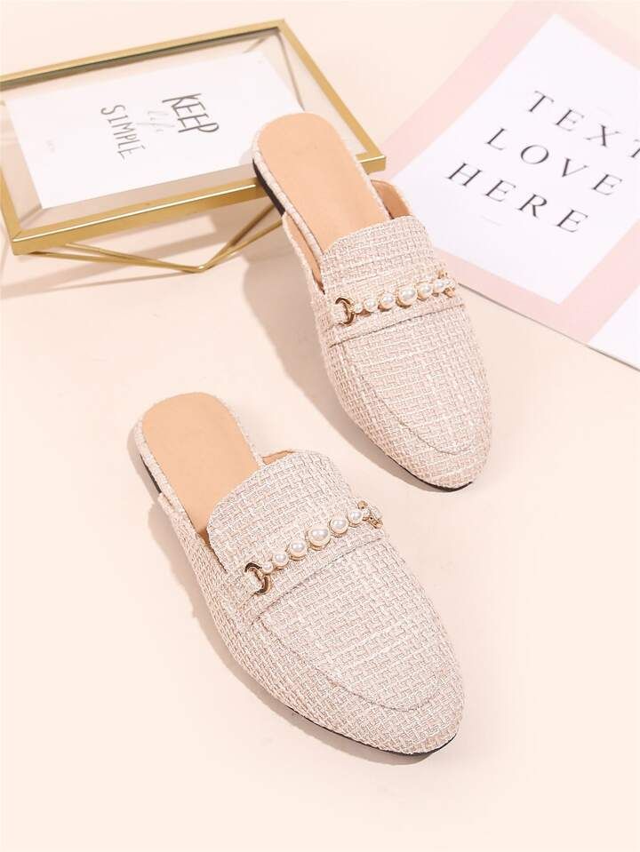 Faux Pearl Decor Loafer Mules | SHEIN