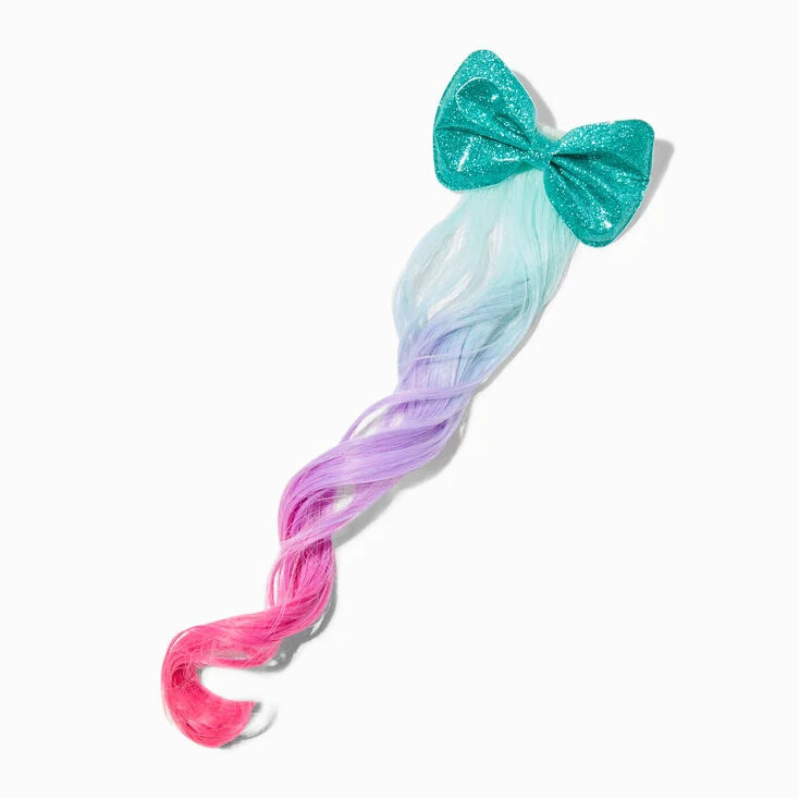 Claire's Club Ombre Jeweled Bow Faux Hair Extension | Claire's (US)