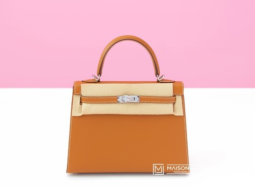 NEW HERMES GOLD BROWN KELLY 25 BAG SELLIER EPSOM PHW HANDBAG TOTE PURSE BIRKIN  | eBay | eBay US