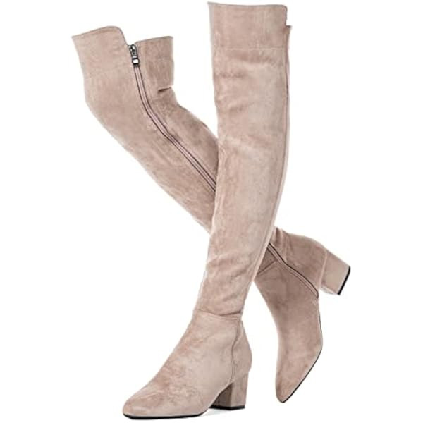 N.N.G Women Over the Knee Boots Block Winter Thigh High Suede Low Above Flat Long OTK Best Autumn Co | Amazon (US)