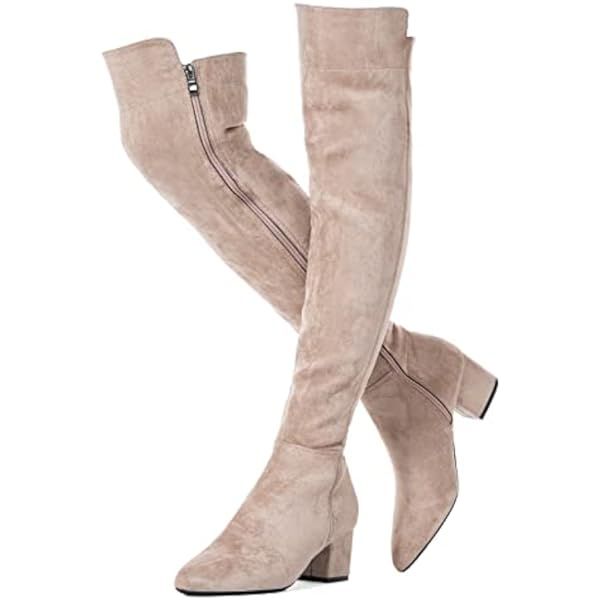 N.N.G Women Over the Knee Boots Block Winter Thigh High Suede Low Above Flat Long OTK Best Autumn Co | Amazon (US)