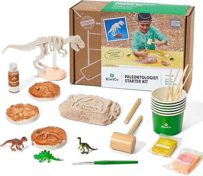 KiwiCo Dinosaur Fossil Dig Kit for Kids Age 6+ | Excavate & Build Dinosaur Skeleton, Make Fossil ... | Amazon (US)