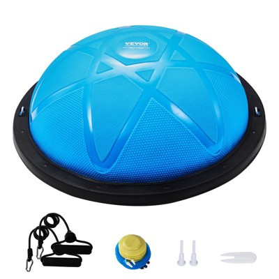 VEVOR 23" Half Exercise Ball Trainer with Resistance Bands & Pump, 660 lbs Capacity Stability Ball for Yoga, Strength & Full-Body Workouts, Blue | Target