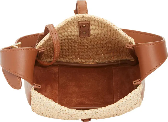 Saint Laurent Baby Le 5 À 7 Raffia & Leather Shoulder Bag | Nordstrom | Nordstrom