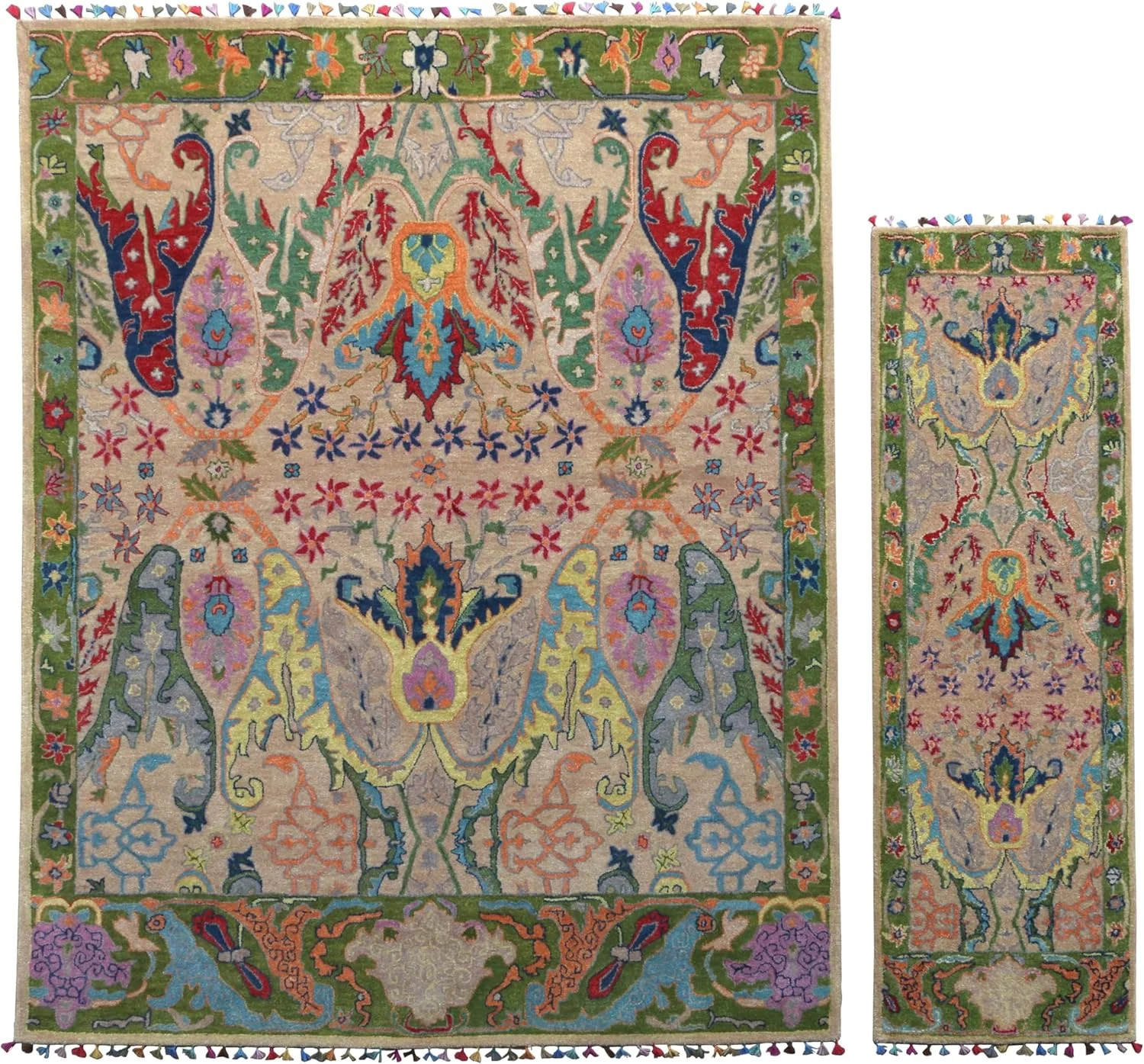 Ikat Pink a 9' X 12'Area Rug Handcrafted Motif Floral Design Oriental Traditional Design Non-Shed... | Walmart (US)