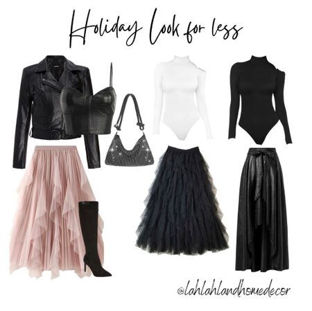 Holiday looks for less! Woman’s Fashion | Faux leather | Black | Skirt | Sequin | Purse 

#LTKHoliday #LTKstyletip #LTKsalealert