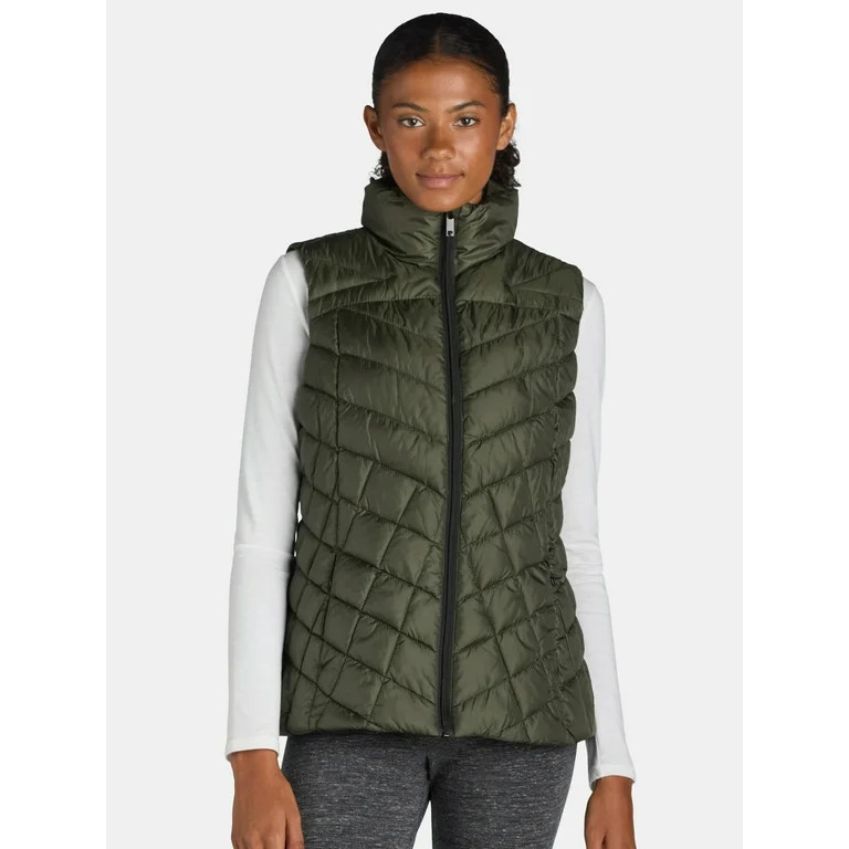 Big Chill Women's Chevron Quilted Puffer Vest, Midweight, Sizes S-3X | Walmart (US)