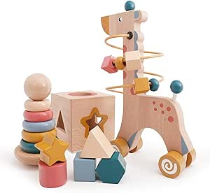 MONJOY 3-in-1 Wooden Montessori Toys for 1+ Year Old - Wooden Toys for Toddlers 1-3 - Learning To... | Amazon (US)