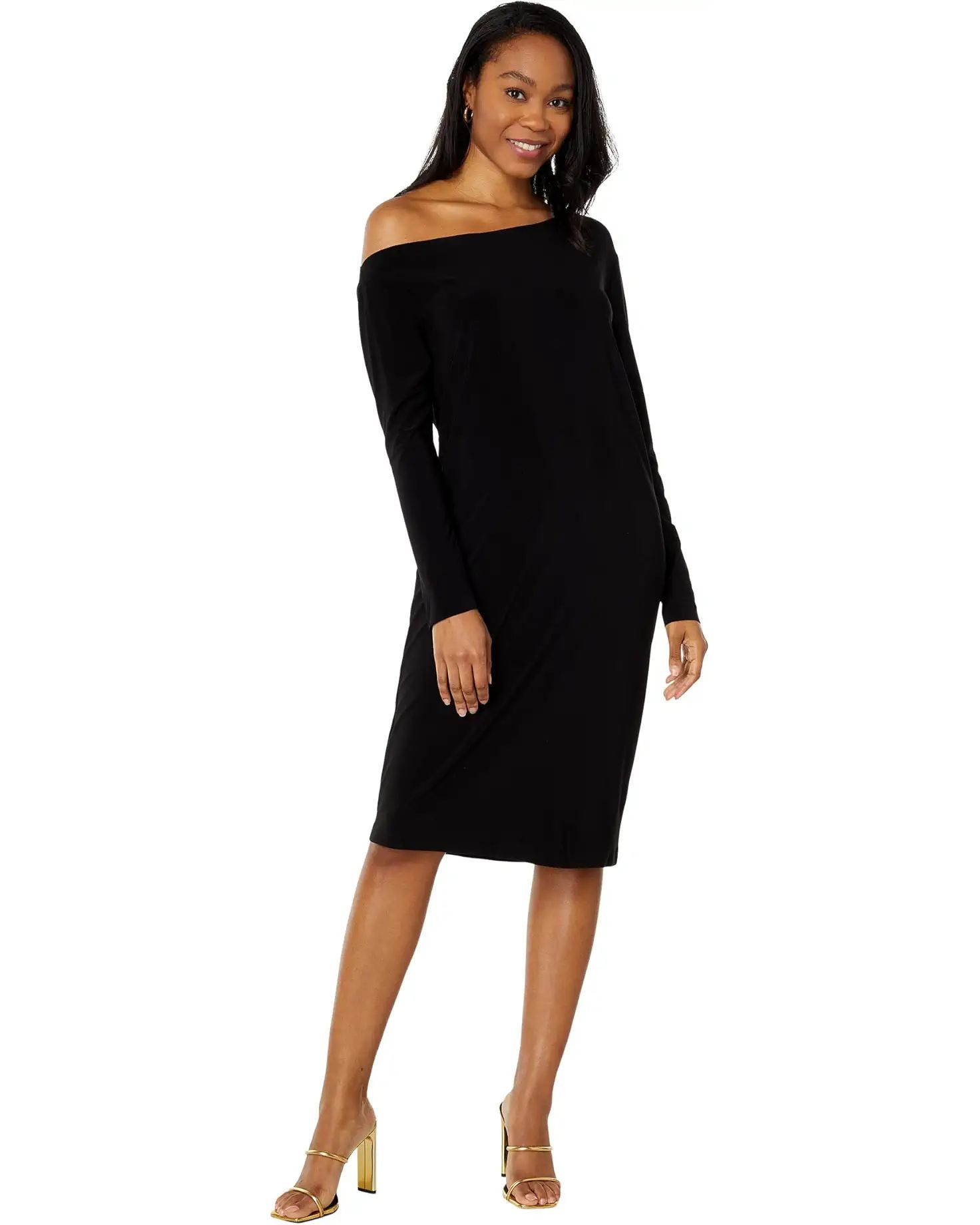 Norma Kamali Long Sleeve Drop Shoulder Dress | Zappos