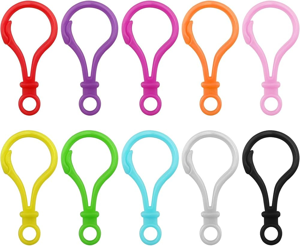 50PCS keychain clip,Mixed Colors Hard plastic key chains for Hanging Ornaments Crafts Keychain Ho... | Amazon (US)