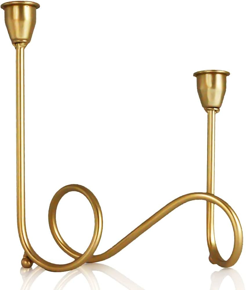 Qingbei Rina Candle Holders for Dinner,Gold Candle Sticks Holder,Metal Candlestick Holders,Decora... | Amazon (UK)
