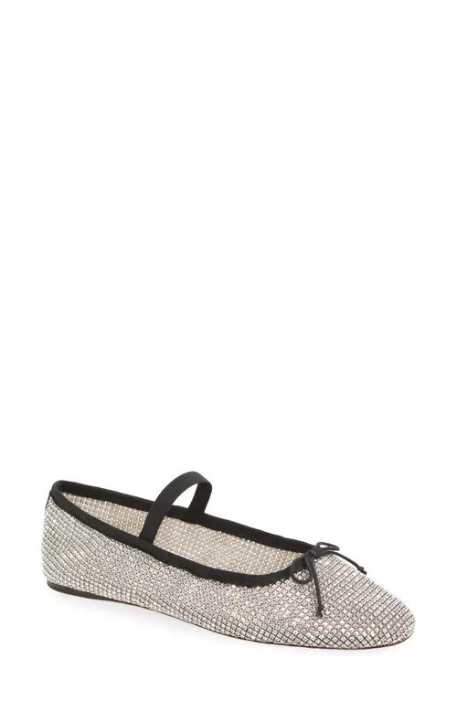Loeffler Randall Leonie Crystal Mesh Mary Jane Flat at Nordstrom, Size 8.5 | Nordstrom