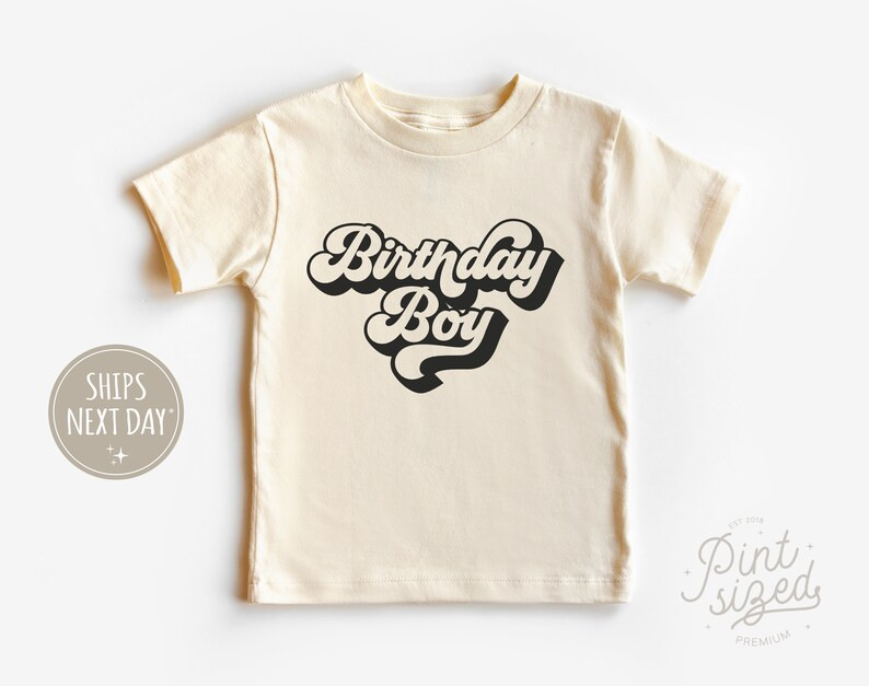Retro Birthday Boy Toddler Shirt - Cute Birthday Kids Shirt - Boys Natural Toddler Tee | Etsy (US)