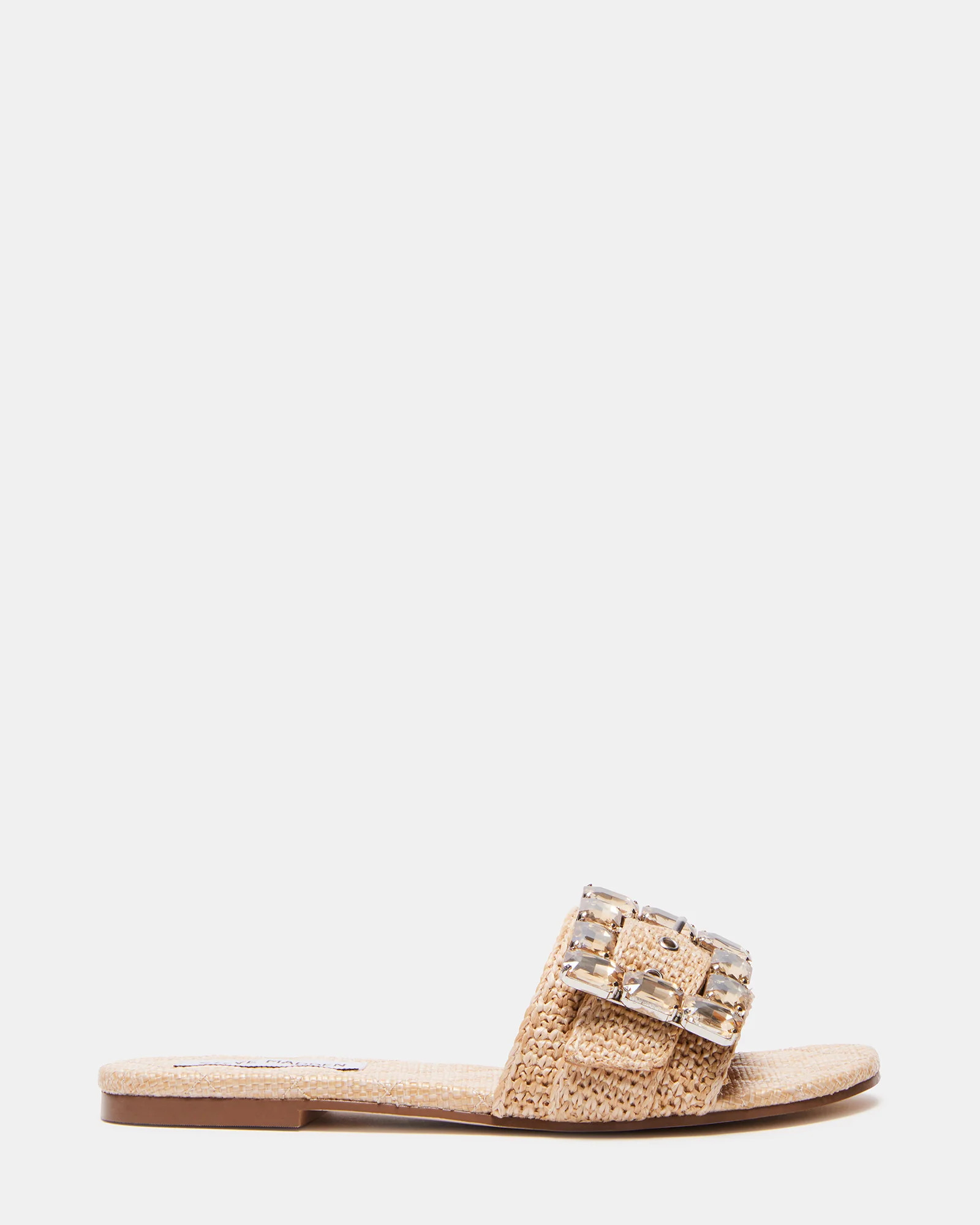 MARIKA Raffia Embellished Slide | Women's Sandals | Steve Madden (US)