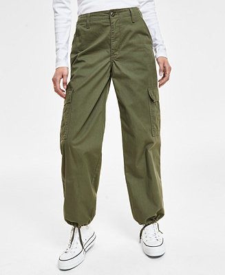 Women's '94 Baggy Cotton High Rise Cargo Pants in Long Length | Macy's Canada