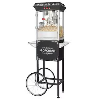 Great Northern Popcorn Foundation Series 850-Watt 8 oz. Black Hot Oil Popcorn Machine with Stand ... | The Home Depot