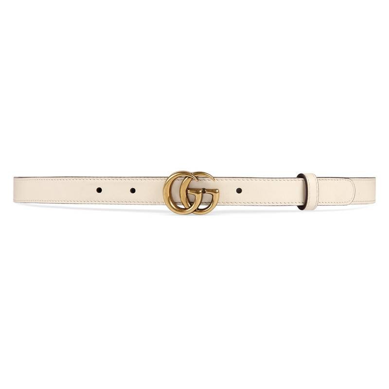 Leather belt with Double G buckle white | Gucci (US)