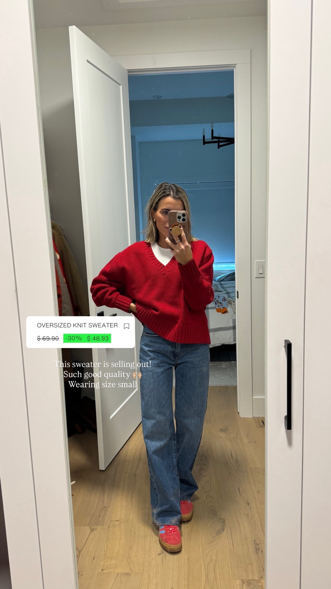 Size small red sweater 

#LTKSaleAlert