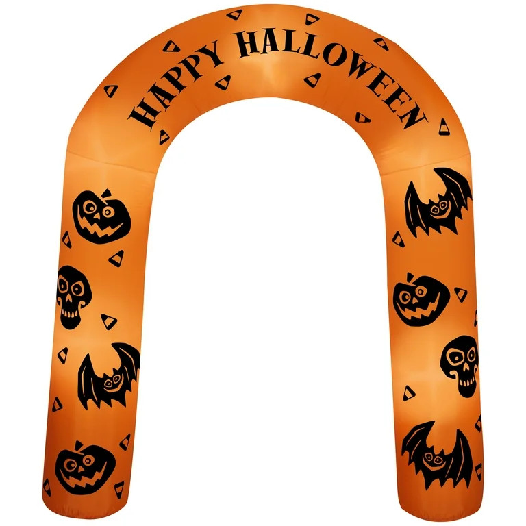 Halloween Arch with Seasonal Icons Airblown Yard Inflatable, 7.5 ft,  by Way To Celebrate | Walmart (US)