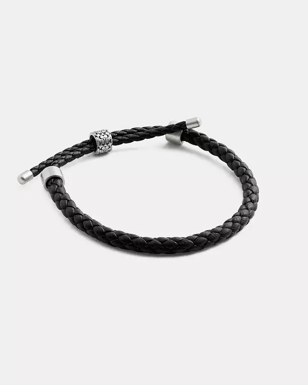 Thick Braided Leather Bracelet | Coach (US)