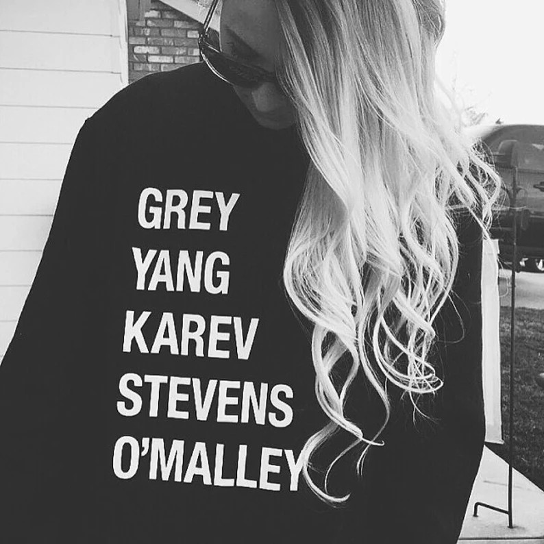 Grey Yang Karev Stevens O'malley Thursdays We Watch Grey's Crew Crewneck Style a Beautiful Day to... | Etsy (US)