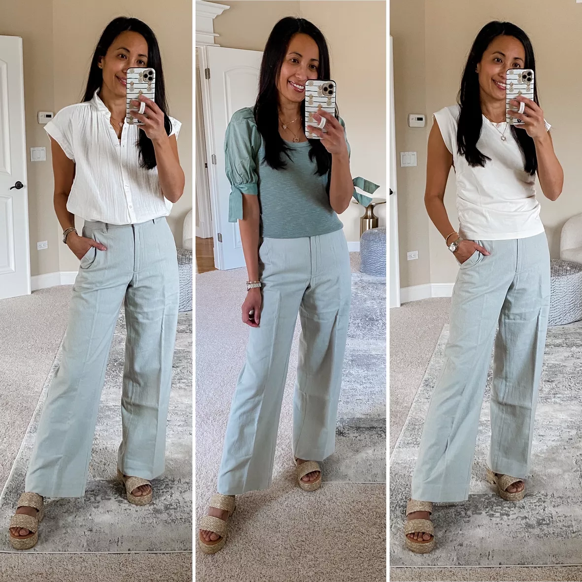 Linen-Blend Tailored Wide Leg Pant curated on LTK