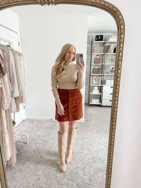The perfect neutral top to layer for the winter. Loving this skirt from Target to pair with it  

#LTKHoliday #LTKunder50 #LTKstyletip