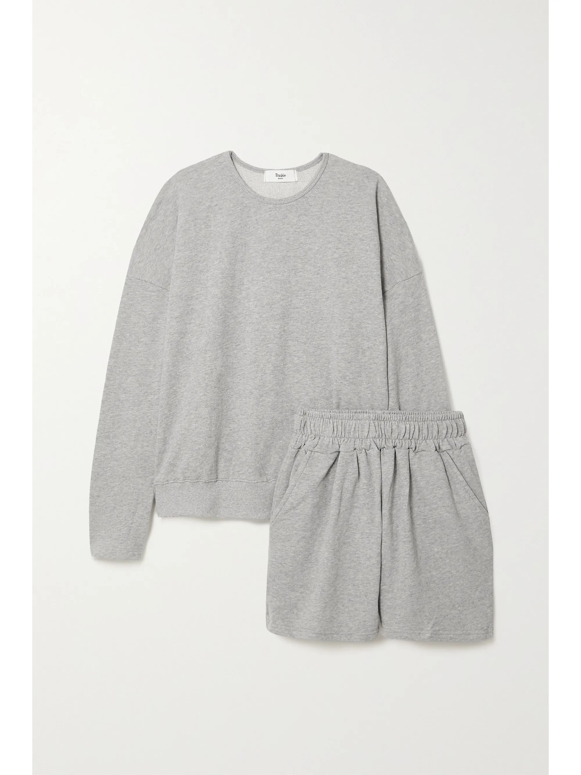 Gray Jaimie oversized cotton-jersey sweatshirt and shorts set | Frankie Shop | NET-A-PORTER | NET-A-PORTER (UK & EU)
