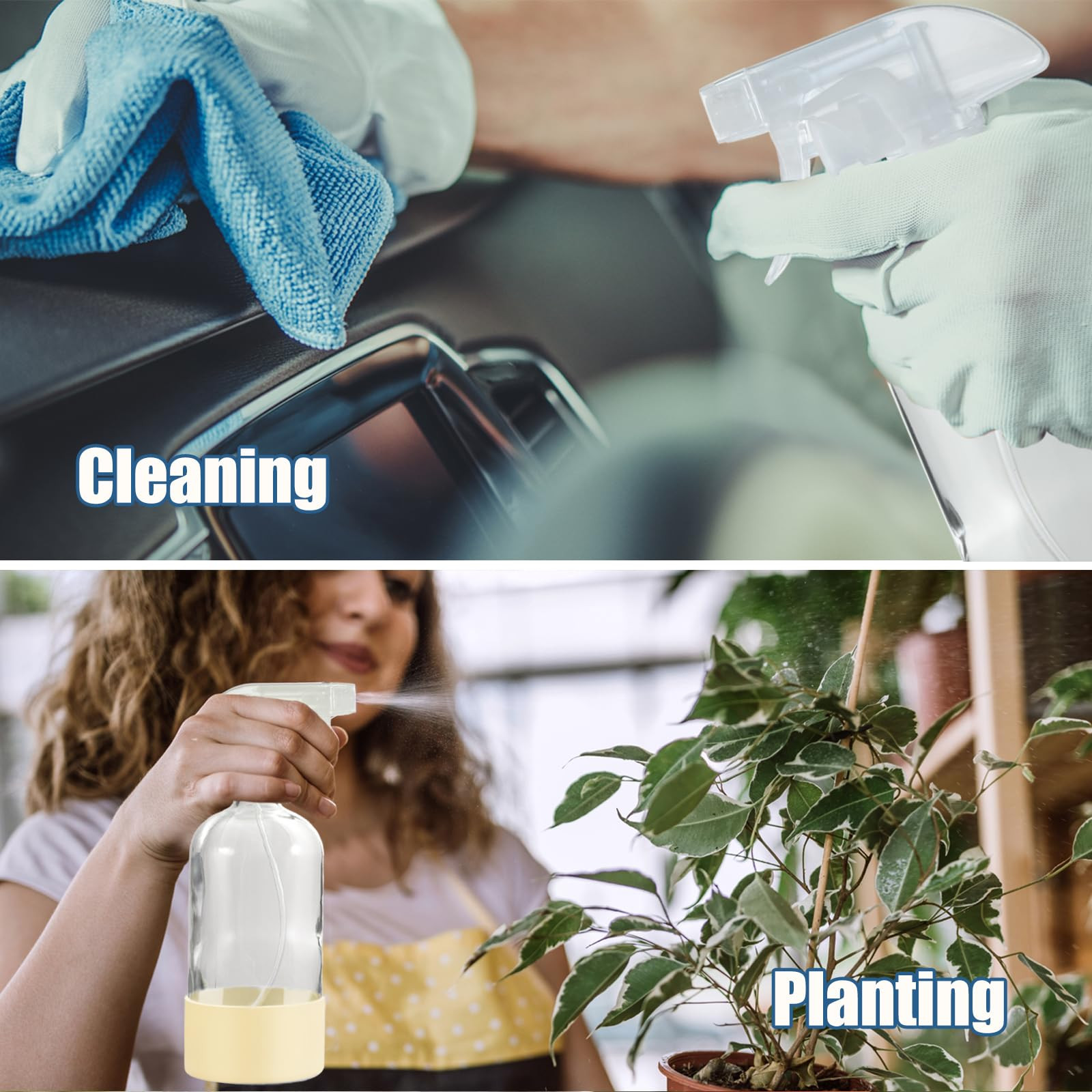 JohnBee Glass Spray Bottles with Silicone Sleeve, 2 Pack16 oz Empty Refillable Containers with Ad... | Amazon (US)