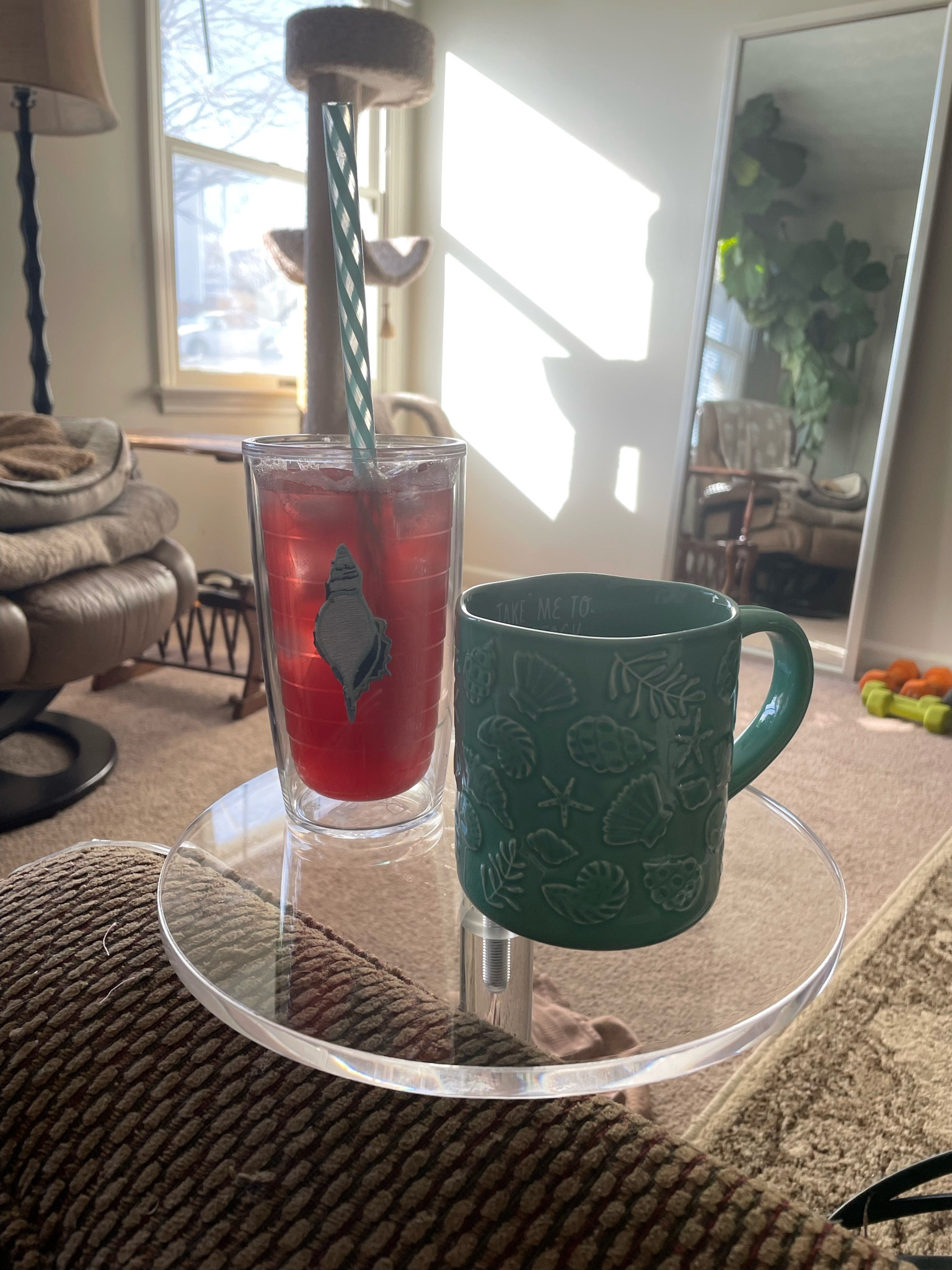 Love this small acrylic table for drinks - it’s great for outside on the deck too! 

#LTKHome #LTKFindsUnder50