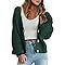Caracilia Women's Chunky Cardigans Sweaters Open Front Long Sleeve Cute Knit Button Loose Short C... | Amazon (US)