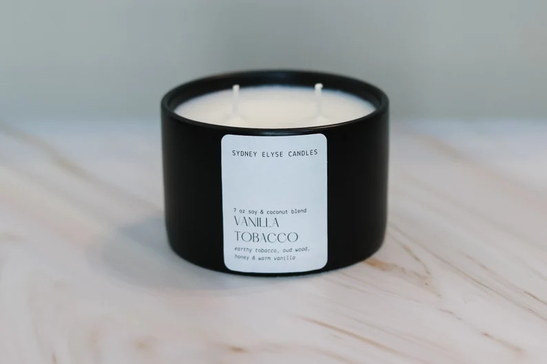 Vanilla Tobacco Soy & Coconut Blend Candle Oud Wood Honey Gift for Him Candles for Guys Earthy Fr... | Etsy (US)