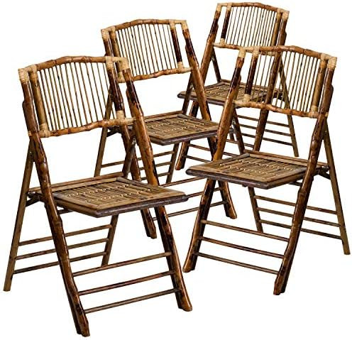 Flash Furniture 4 Pack American Champion Bamboo Folding Chair | Amazon (US)