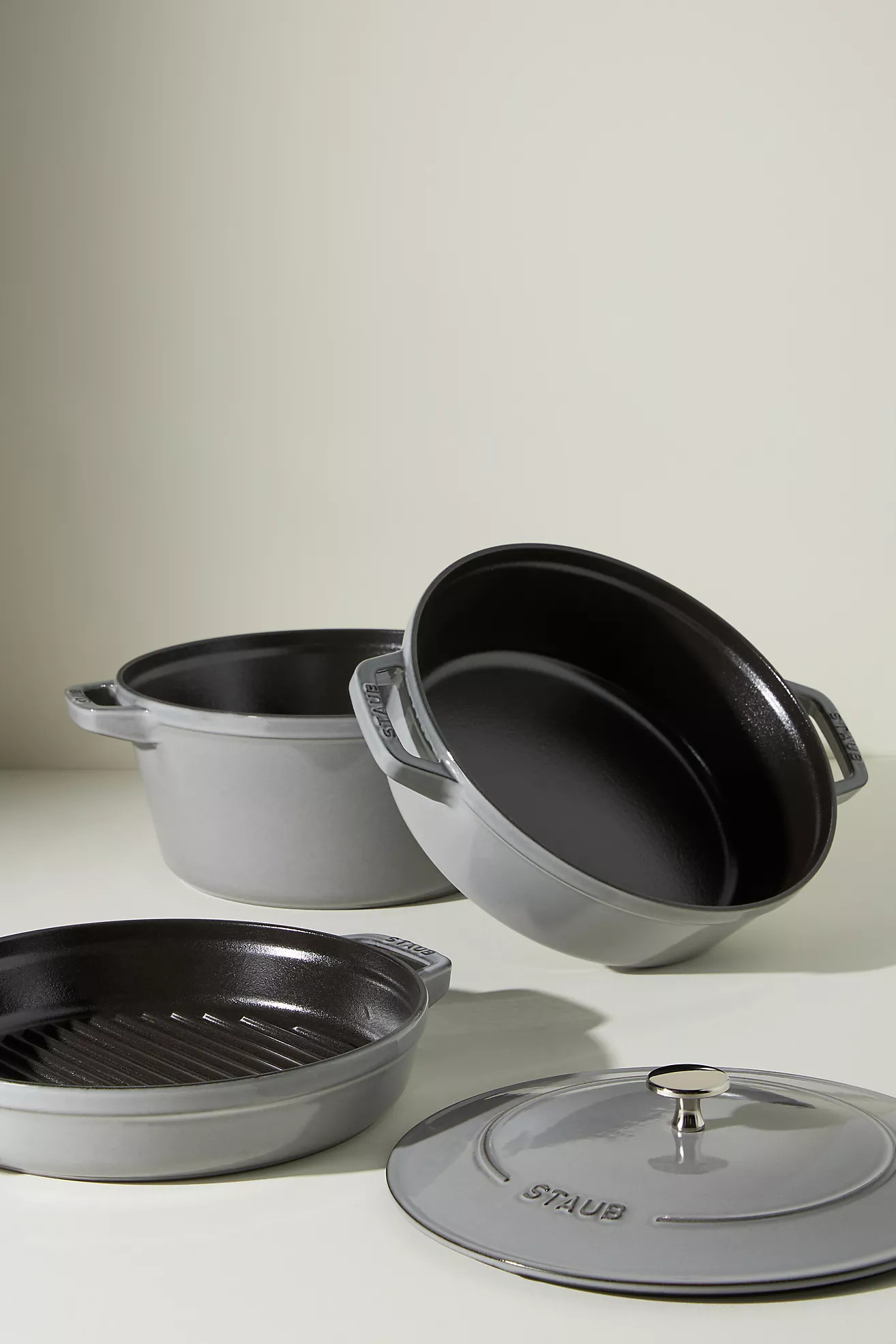 Staub Stackable Four-Piece Cast Iron Set | Anthropologie (US)