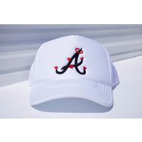 New Handmade Atlanta Braves Hat With Red Hearts, White Mesh Trucker Snapback Cap | Unisex Baseball A | Etsy (US)