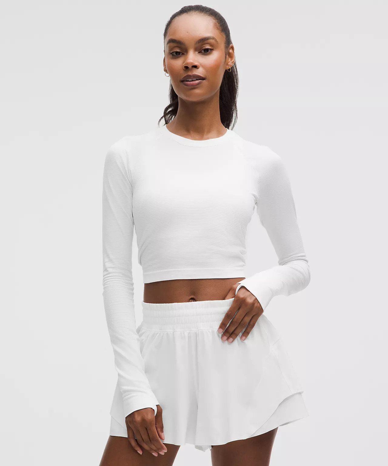 Swiftly Tech Cropped Long-Sleeve Shirt 2.0 | Women's Long Sleeve Shirts | lululemon | Lululemon (US)