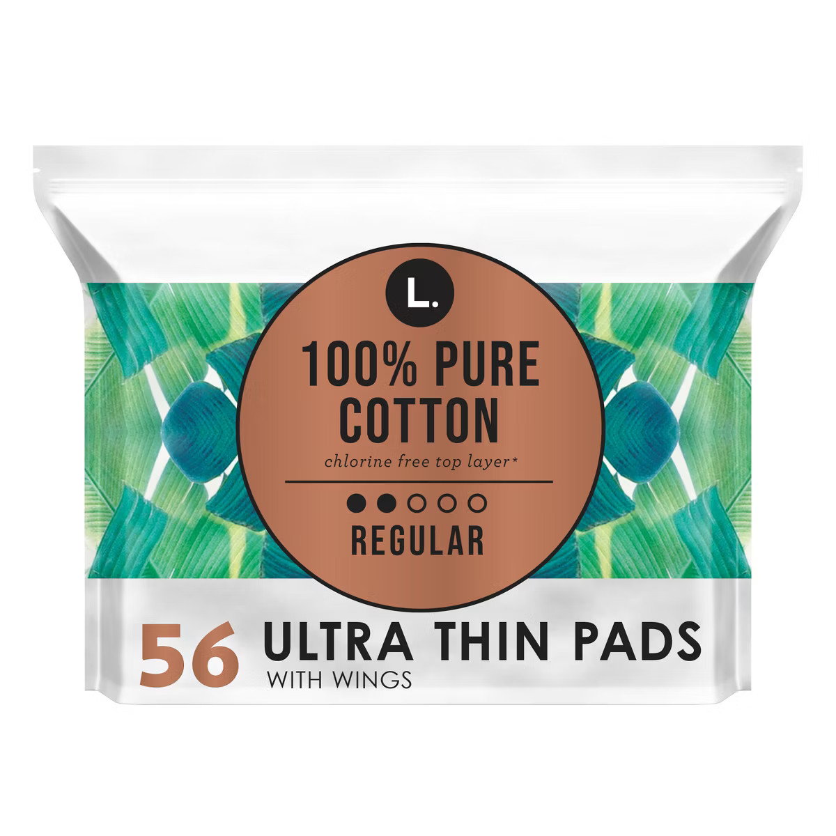 L . Organic Cotton Topsheet Ultra Thin Regular Absorbency Pads with Wings | Target