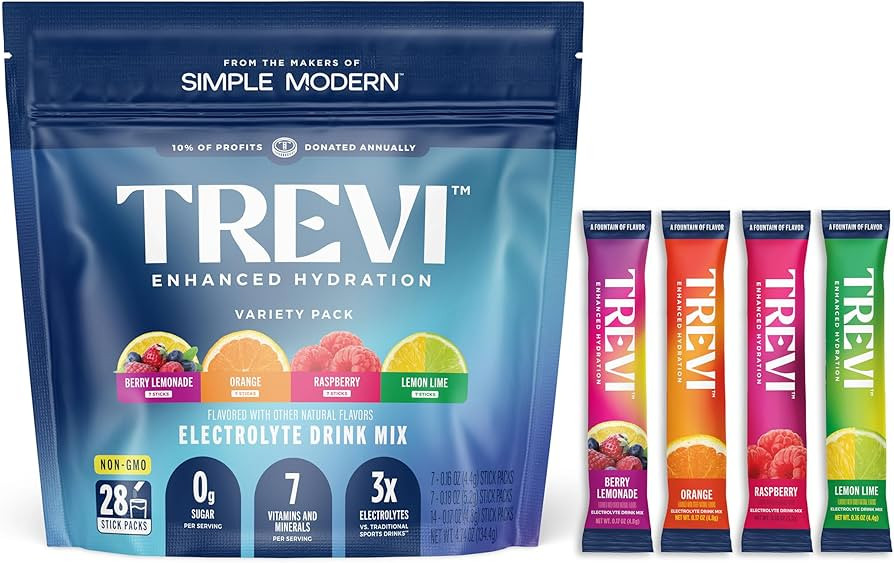 TREVI™ Sugar Free Electrolytes - Drink Mix Hydration Powder Packets - 28 Count - Variety Pack 1 | Amazon (US)