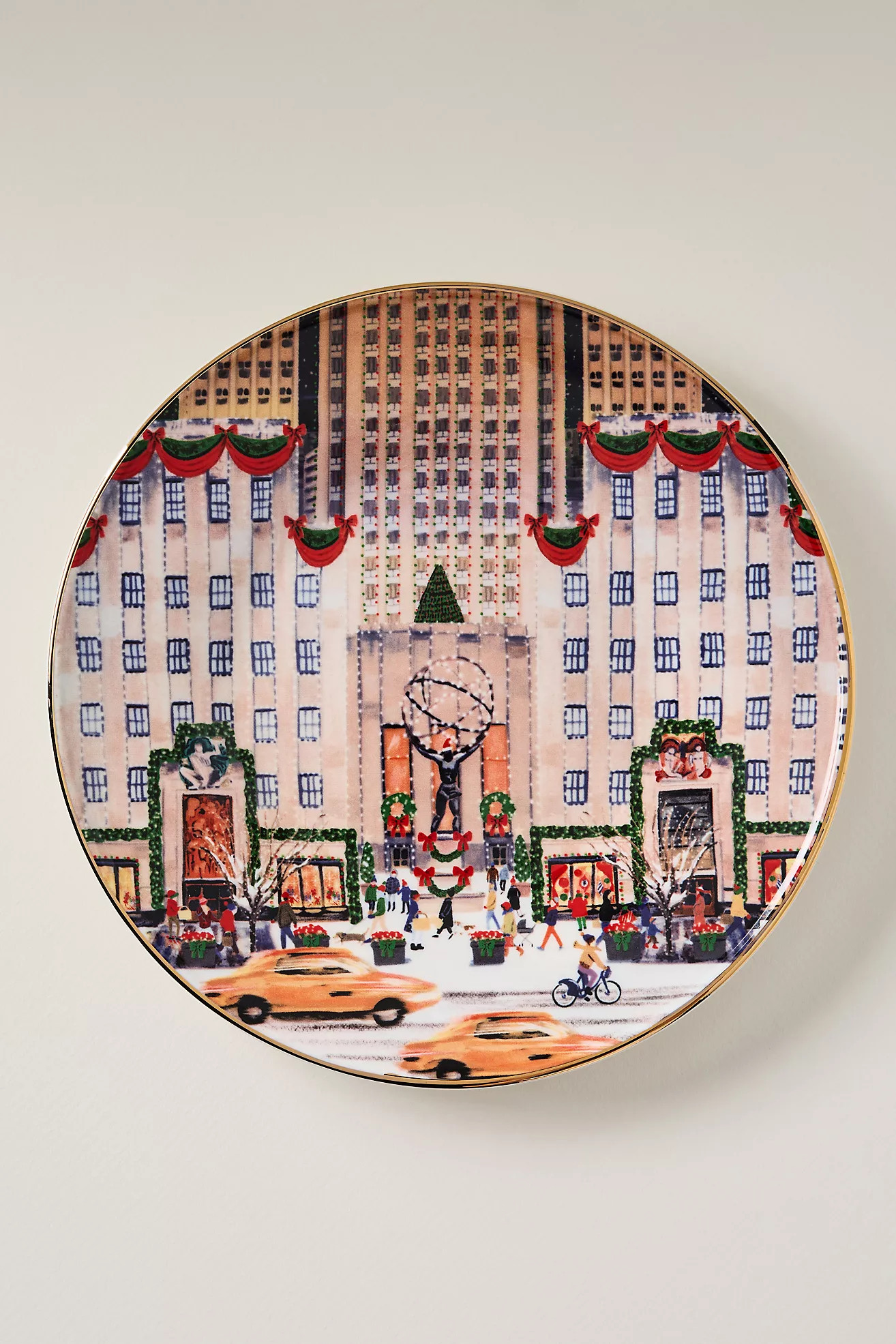 Holiday in the City Stoneware Dessert Plate | Anthropologie (US)