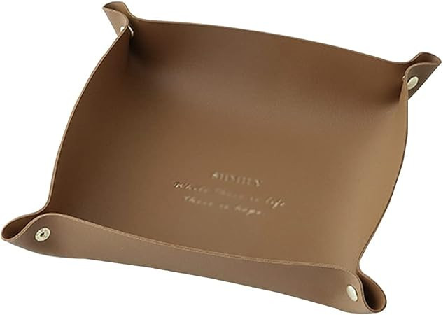 Leather Hide Drink Organizer Tray Decorative Vanity Basket Travel Women Men Lipstick Storage Box ... | Amazon (US)