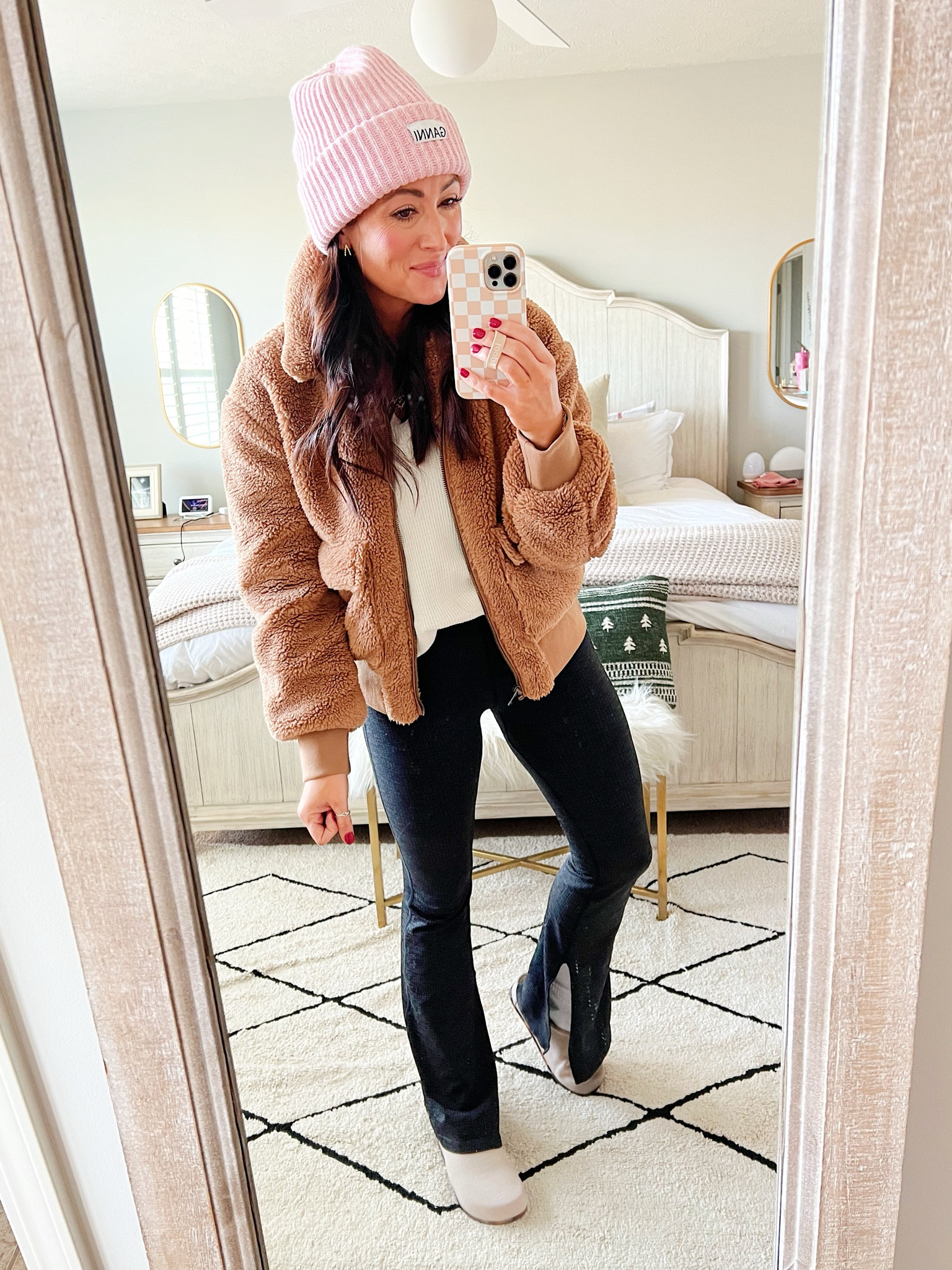 •medium jacket 
• medium tee
• true to size leggings 
• Rothy’s run big - if between sizes, go down 

#LTKfindsunder50 #LTKsalealert #LTKHoliday