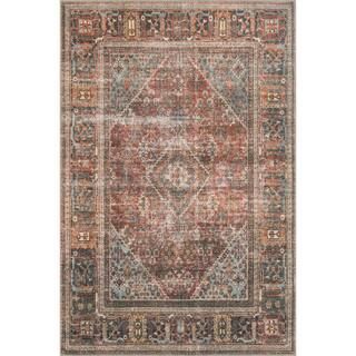 Loren Brick/Midnight 8 ft. 4 in. x 11 ft. 6 in. Traditional Polyester Area Rug | The Home Depot