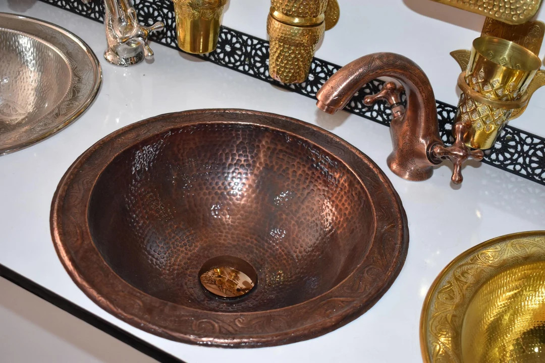 Hammered Copper Round Bar Sink Including Drain ,handcrafted Copper Round Sink - Etsy | Etsy (US)