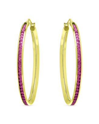 AQUA Created Pink Sapphire Hoop Earrings - 100% Exclusive Back to Results -  Jewelry & Accessorie... | Bloomingdale's (US)
