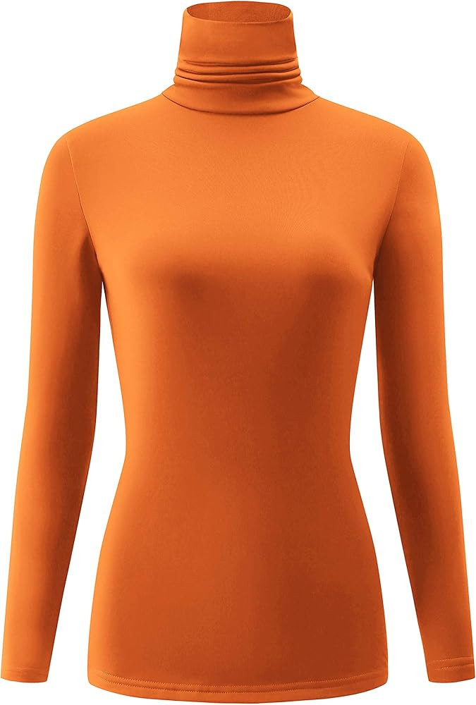 KLOTHO Casual Turtleneck Tops Lightweight Long Sleeve Soft Thermal Shirts for Women | Amazon (US)