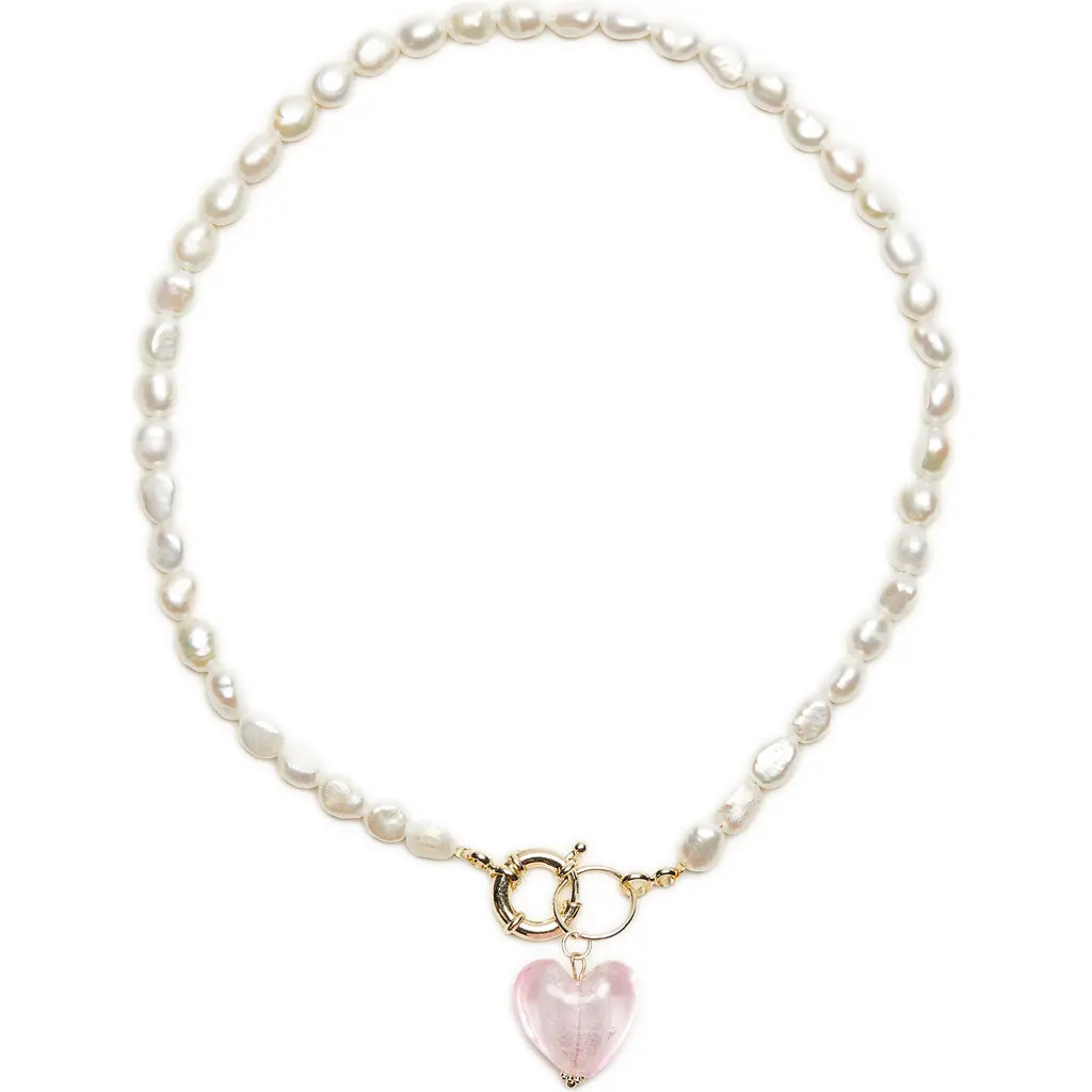 Petit Moments Lisa Freshwater Pearl Necklace in Pink at Nordstrom | Nordstrom