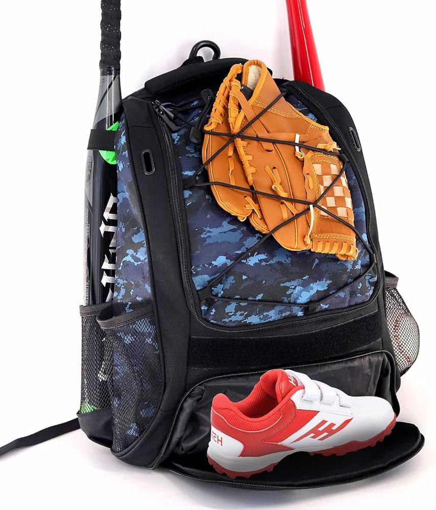 WOLT | Youth Baseball Bag - Bat Backpack for Baseball, T-Ball & Softball Equipment & Gear, Bat & ... | Amazon (US)