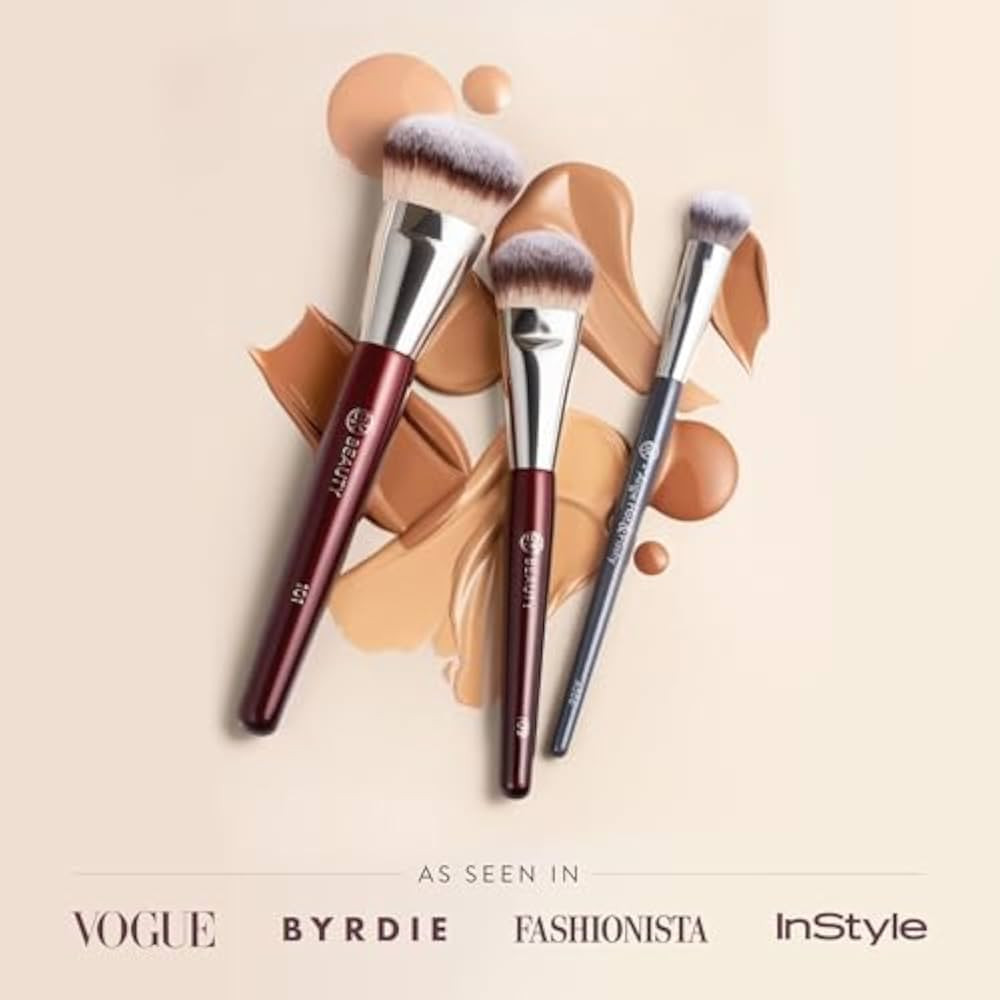 BK Beauty Brushes Set - A506, 109 & 101 Concealer, Contoured Foundation, and Mini Foundation Brus... | Amazon (US)