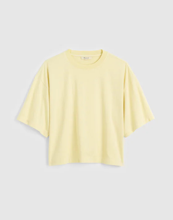 The Boxy Crop Tee in Allday Jersey | Madewell