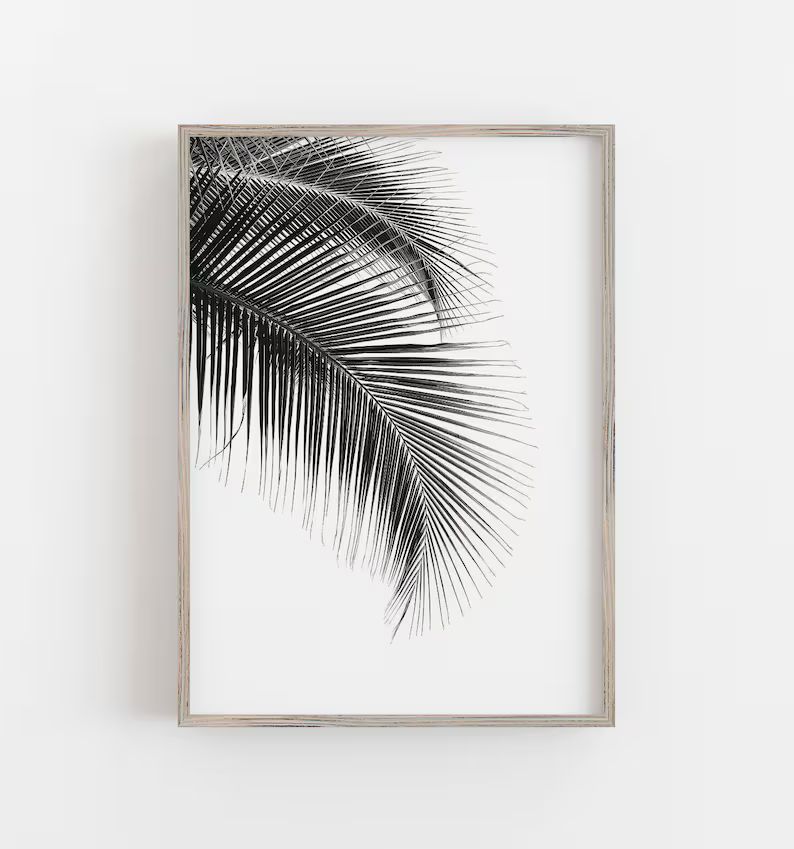 Palm Leaves Prints Set of 2 Prints Black and White Art | Etsy | Etsy (US)